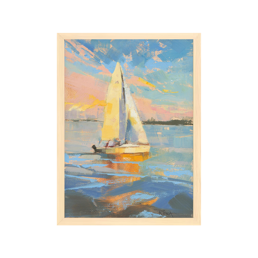 Sunlit Sailboat by Rena Powell
