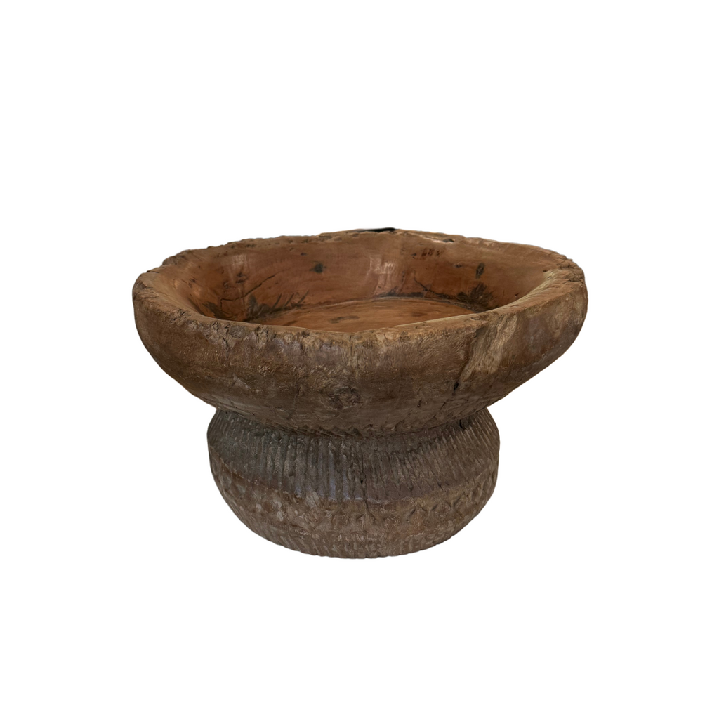 Vintage Carved Teak Wood Bowl