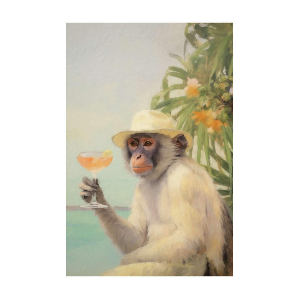 Monkey with a Martini Print