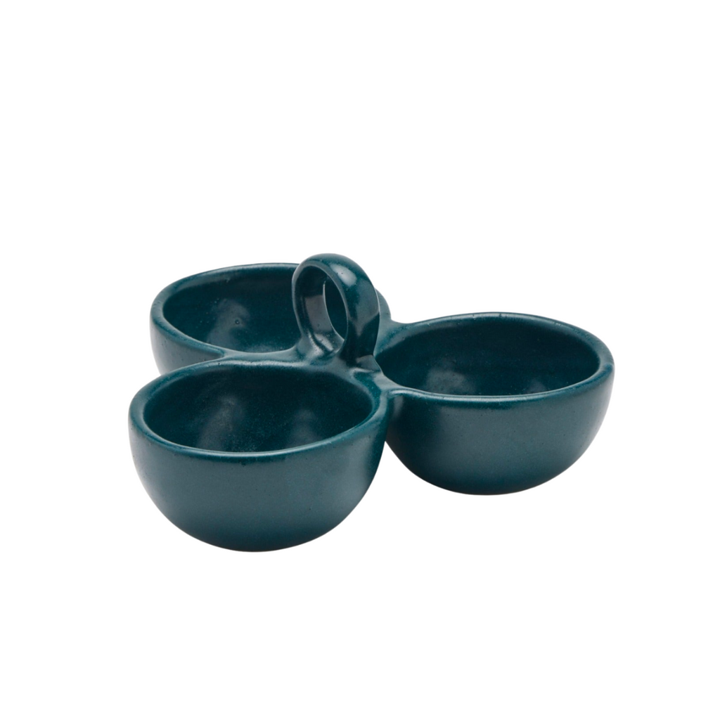Triple Snack Dish in Various Colors