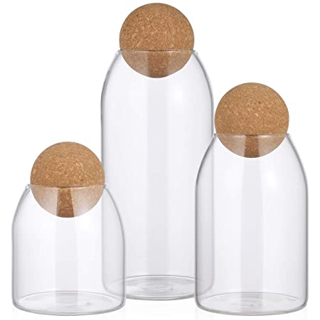 Medium Glass + Cork Storage Jar
