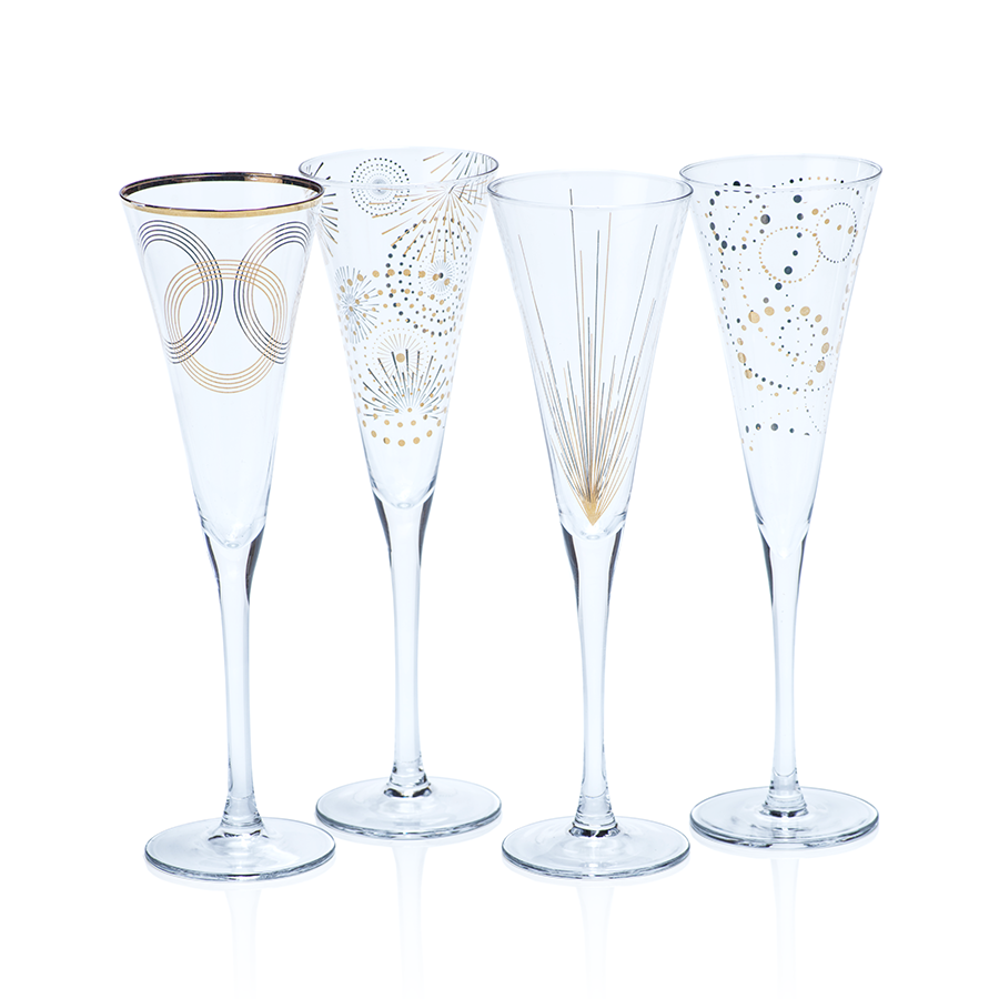 Celebration Champagne Flutes (Set of 4)