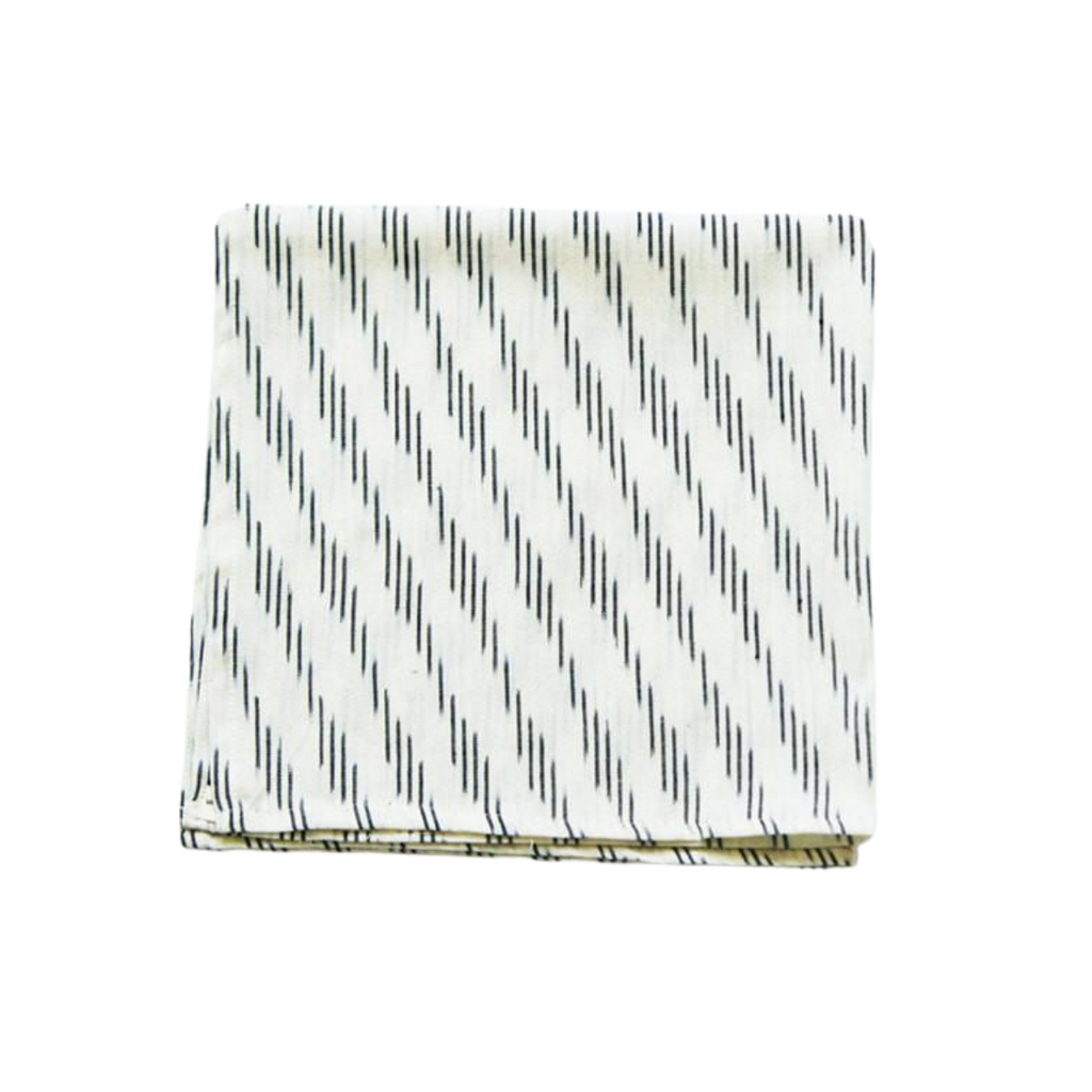 White + Grey Stripe Napkin (Set of 4)