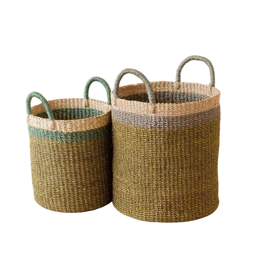 Striped Baskets (Set of 2)