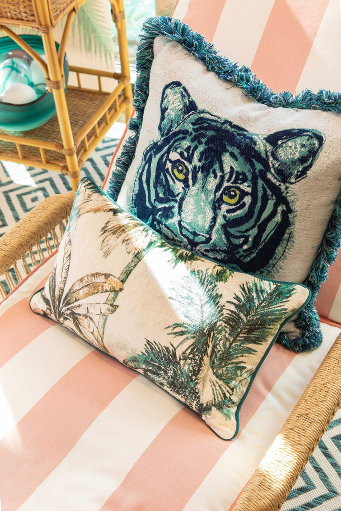 Fringed Bengal Outdoor Pillow