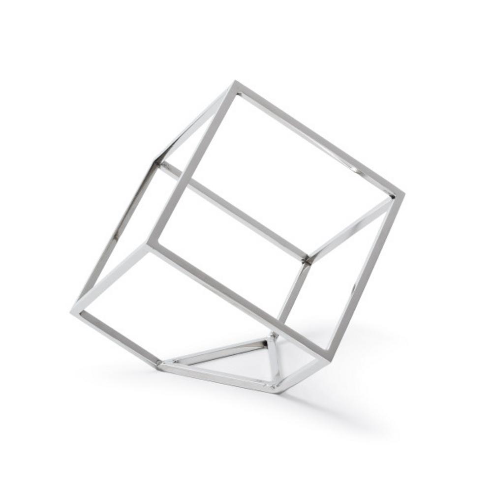 Silver Open Standing Cube