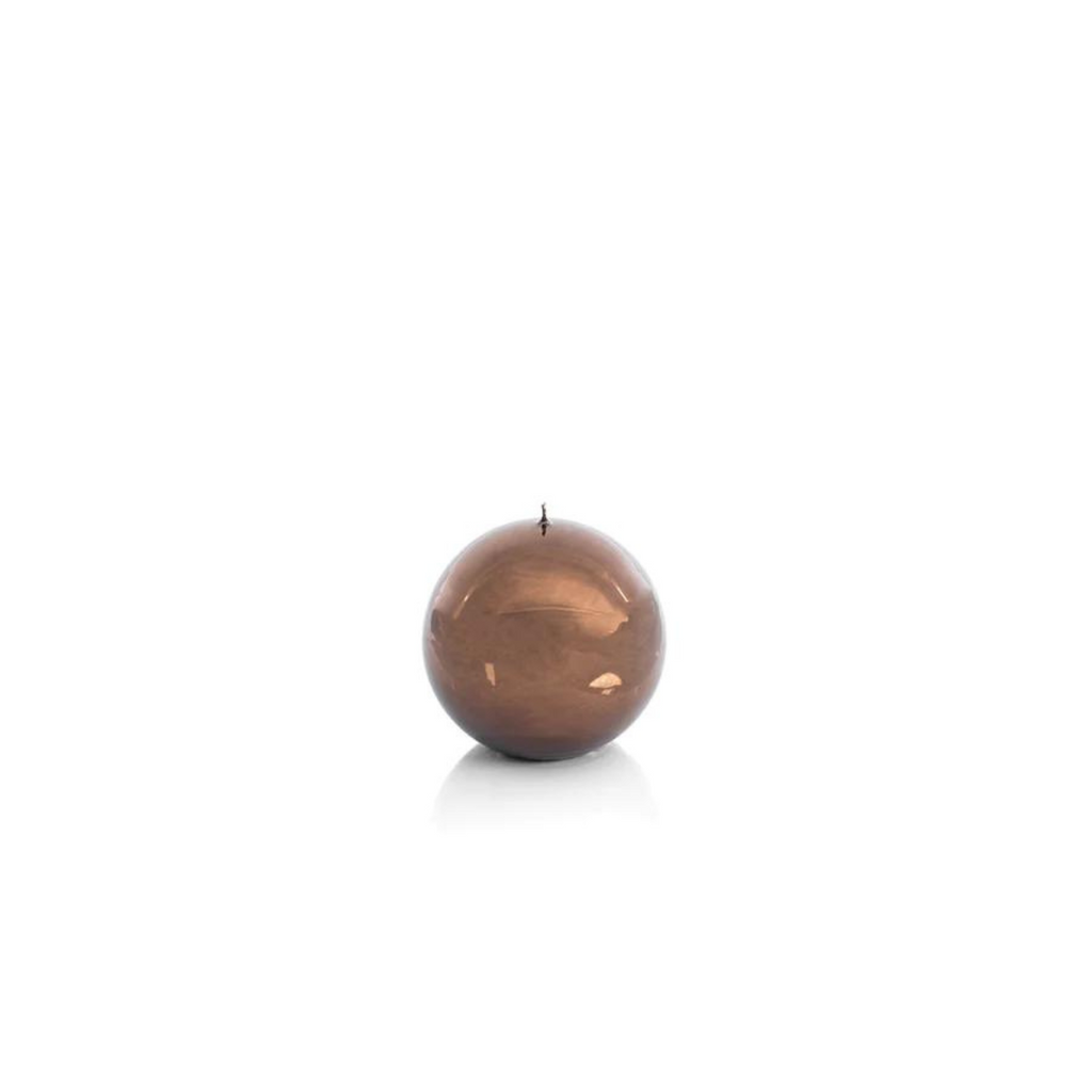 Metallic Chestnut Ball Candle in Various Sizes