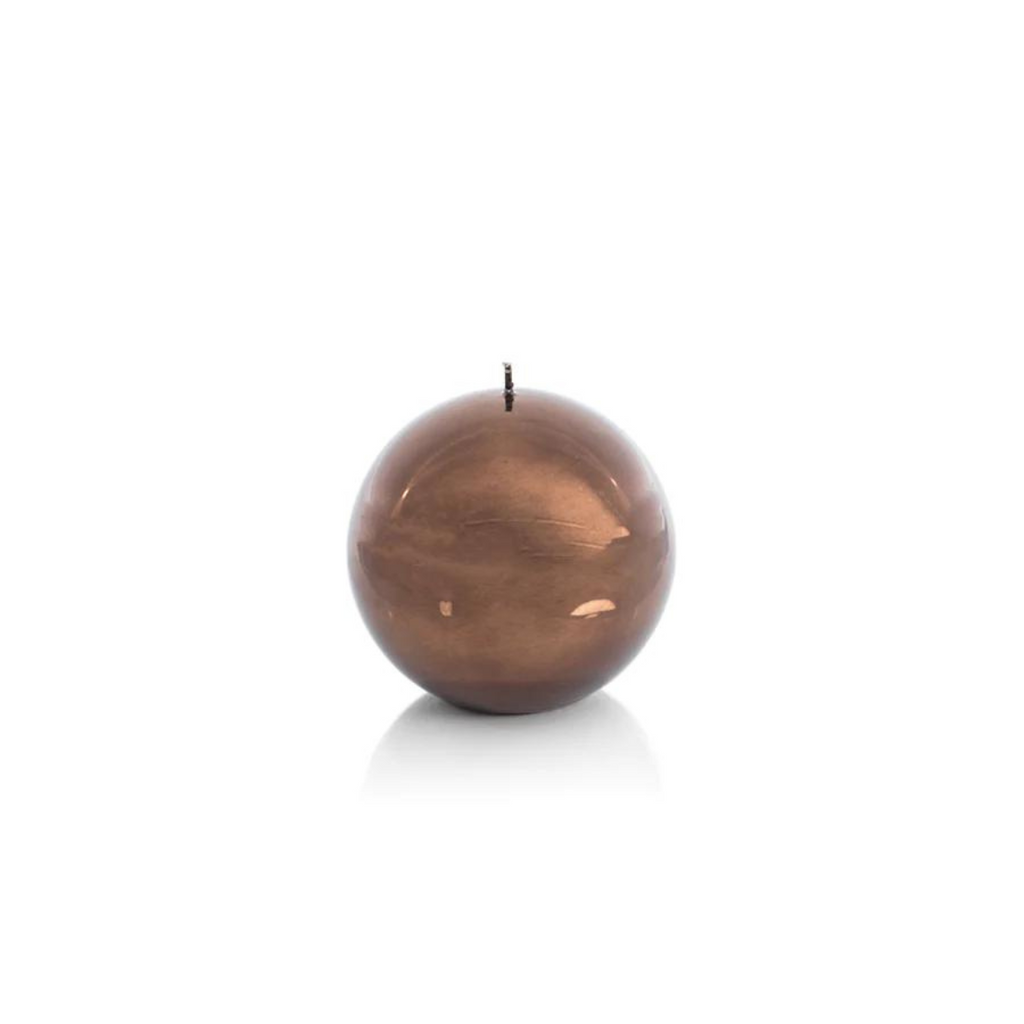 Metallic Chestnut Ball Candle in Various Sizes