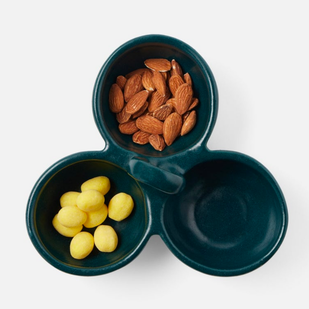 Triple Snack Dish in Various Colors
