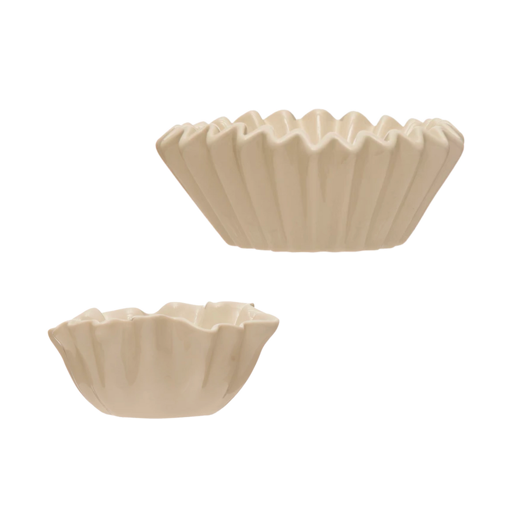 Fluted Stone Bowl in Various Sizes