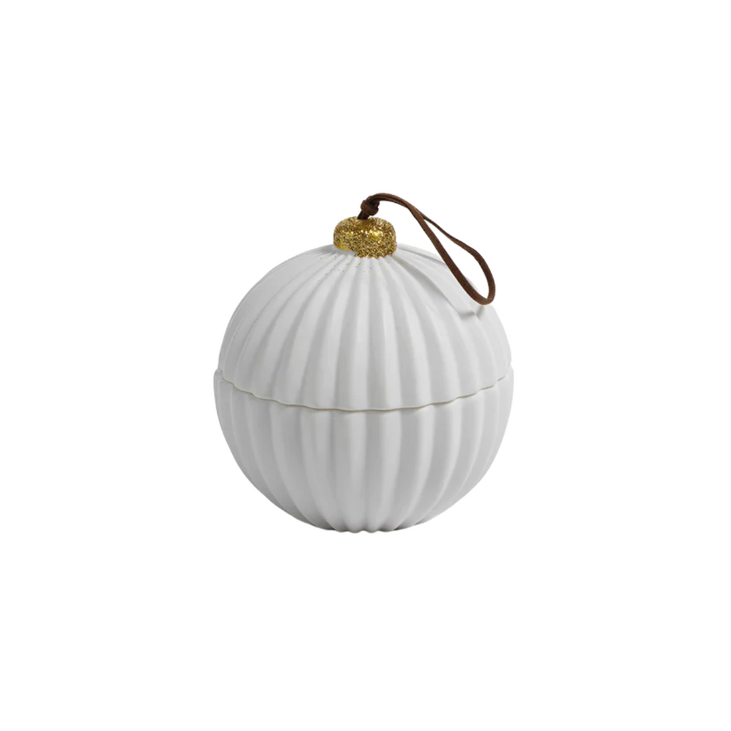 Scented White Porcelain Ornament Candle (Siberian Fir)